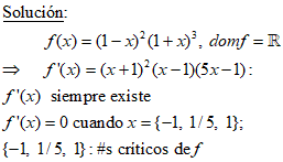Prueba de la primera derivada